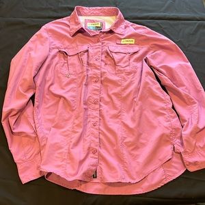 Magellan Women’s Laguana Madre Long Sleeve Button up shirt Magenta/Pink